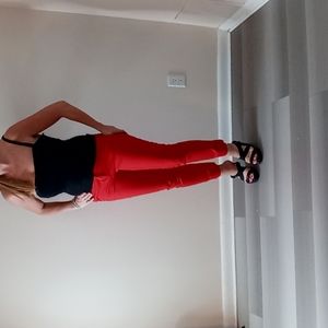 Like NEW, Cute, Red, High Rise, Ankle Crop, "MOM" Jeans❤️